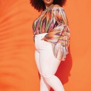 American Eagle Stretch Mom White Jeans NWT Sz 22